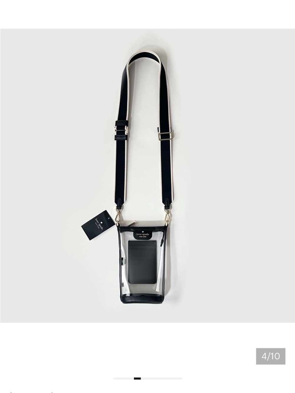 kate spade | Clear Bucket Crossbody with Black Trim & Cream Edge - Picture 4 of 13